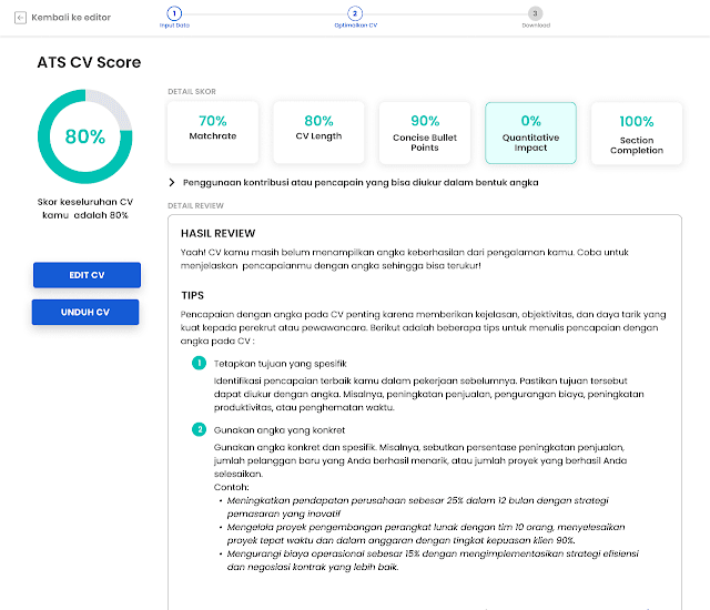 cara cek score cv ats gratis mudah dan cepat