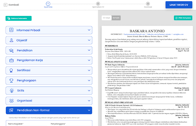 cara menggunakan generator cv ats otomatis suratplus